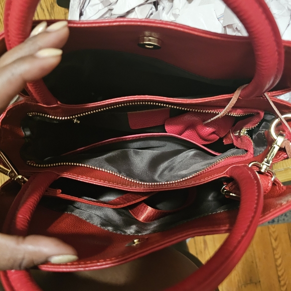 Embossed Red leather purse